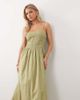 Miss Selfridge Petite Miss Selfridge Petite strappy eyelet midaxi dress in sage-Green - 1