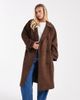 Miss Selfridge Petite Miss Selfridge Petite suedette trench coat in chocolate-Brown - 1