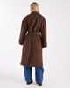 Miss Selfridge Petite Miss Selfridge Petite suedette trench coat in chocolate-Brown - 3