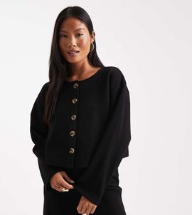 Miss Selfridge Petite Miss Selfridge Petite super soft cardigan in black - part of a set