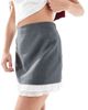 Miss Selfridge Petite Miss Selfridge Petite tailored double layer skirt in gray - 3