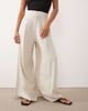 Miss Selfridge Petite Miss Selfridge Petite tailored linen look palazzo pants in neutral striped print - 2