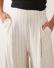 Miss Selfridge Petite Miss Selfridge Petite tailored linen look palazzo pants in neutral striped print - 3