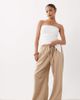 Miss Selfridge Petite Miss Selfridge Petite tailored pull on pants in neutral pinstripes-Multi - 1