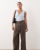 Miss Selfridge Petite Miss Selfridge Petite tailored wide leg pants in mushroom - part of a set-Brown - 1