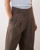 Miss Selfridge Petite Miss Selfridge Petite tailored wide leg pants in mushroom - part of a set-Brown - 3
