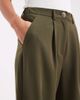 Miss Selfridge Petite Miss Selfridge Petite tailored wide leg pants in olive-Blue - 2