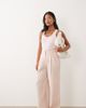 Miss Selfridge Petite Miss Selfridge Petite tailored wide leg pants in pale pink-Brown - 1