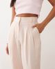 Miss Selfridge Petite Miss Selfridge Petite tailored wide leg pants in pale pink-Brown - 4