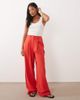 Miss Selfridge Petite Miss Selfridge Petite tailored wide leg pants in tomato red - 2