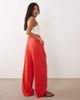Miss Selfridge Petite Miss Selfridge Petite tailored wide leg pants in tomato red - 4