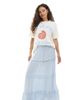 Miss Selfridge Petite Miss Selfridge Petite tiered maxi skirt in light blue-Multi - 1