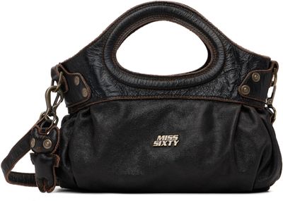 Miss Sixty Black &Amp; Brown Knwls Edition Distressed Bag