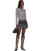 Miss Sixty Miss Sixty Black KNWLS Edition Ruffled Denim Miniskirt - 4