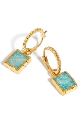 Missoma Missoma Amazonite Drop Pyramid Huggie Hoop Earrings