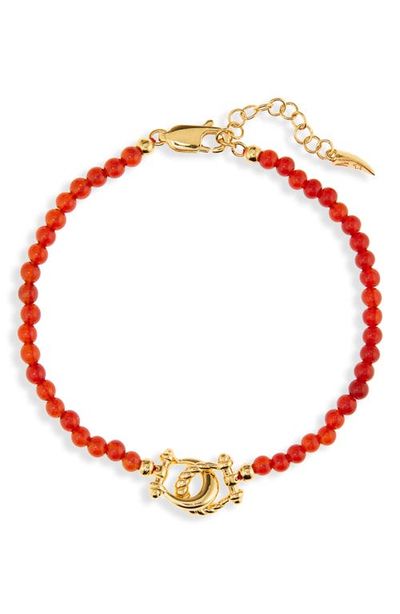 Missoma Missoma Lunar Year Horseshoe & Red Onyx Bead Bracelet