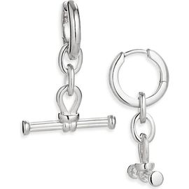 Missoma Missoma Ridge T-Bar Drop Hoop Earrings
