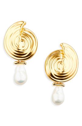 Missoma Missoma Spiral Detachable Pearl Drop Earrings