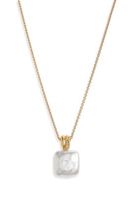 Missoma Missoma Square Freshwater Pearl Baya Pendant Necklace