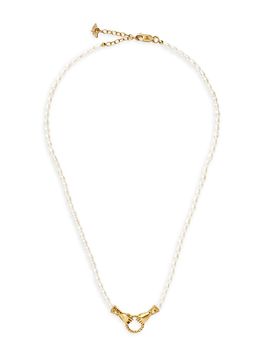 Missoma Women's Harris Reed x Missoma In Good Hands 18K-Gold-Plated, Black Onyx & Cultured Freshwater Pearl Necklace