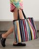 MISSONI HOME Riverbero leather-trimmed striped cotton-terry tote - 2