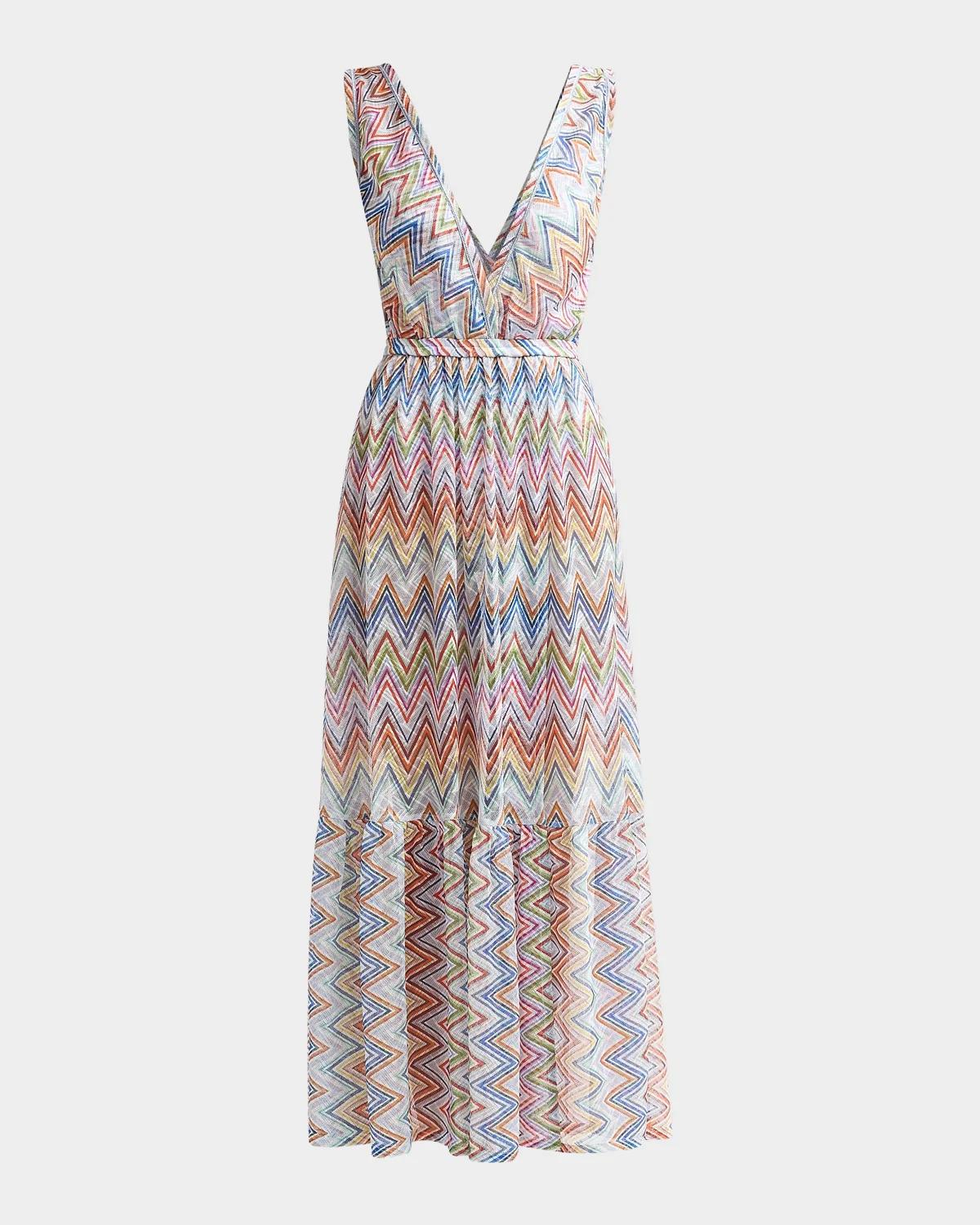 Missoni Long Zig Zag Tulle Dress Coverup
