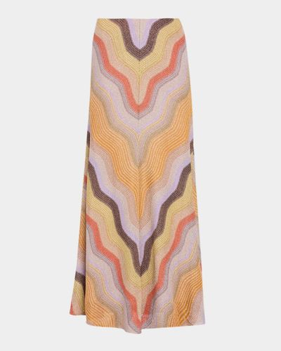 Missoni Metallic Chevron Maxi A-Line Skirt