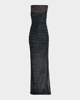 Missoni Metallic Striped Knit Gown
