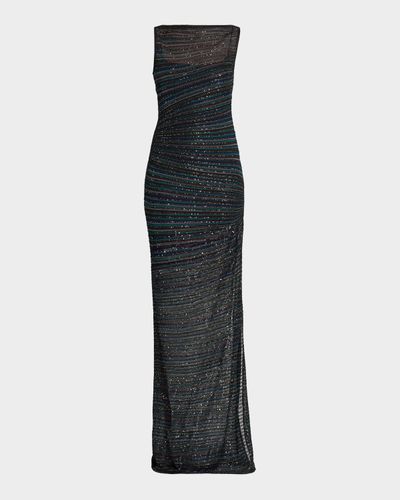 Missoni Metallic Striped Knit Gown
