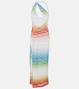 Missoni Missoni Asymmetric lamé maxi dress