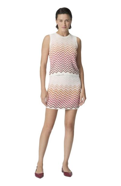 Missoni Missoni Chevron Dégradé Cotton And Viscose Mini Skirt