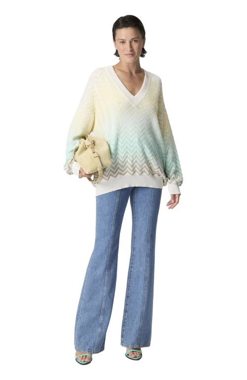 Missoni Missoni Chevron Dégradé Cotton And Viscose V-neck Sweater