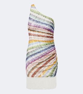 Missoni Missoni Chevron fringed one-shoulder beach dress