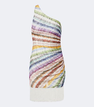 Missoni Missoni Chevron fringed one-shoulder beach dress
