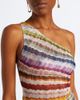 Missoni Missoni Chevron fringed one-shoulder beach dress - 3