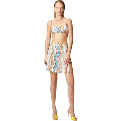 Missoni Missoni Cover-up Miniskirt With Lamé Wave Motif And Slit