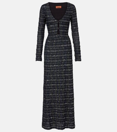 Missoni Missoni Cutout knitted lamÃ© maxi dress