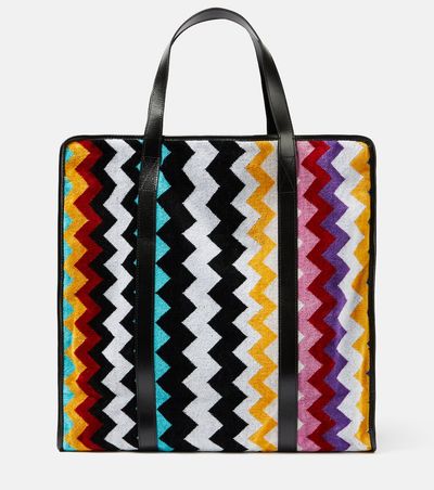 Missoni Missoni Cyrus leather-trimmed tote bag