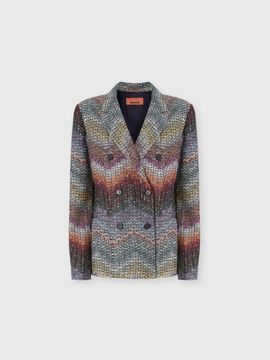 Missoni Missoni Double-breasted Viscose Lamé Blazer With Sequins