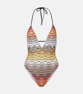 Missoni Missoni Halterneck lamÃ© swimsuit