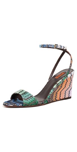 Missoni Missoni Julie Sandals Raschel Metallic Wave Evening Blue
