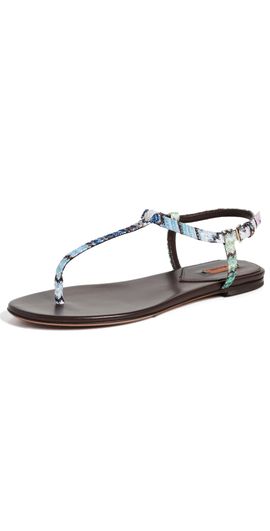 Missoni Missoni Leen Sandals Raschel Metallic Wave Evening Blue