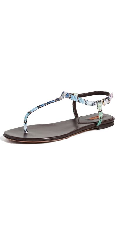 Missoni Missoni Leen Sandals Raschel Metallic Wave Evening Blue