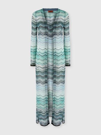 Missoni Missoni Long Cardigan With Chevron Motif And Sequins