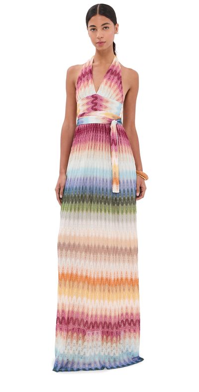 Missoni Missoni Long Dress Multicolor Blue/Yellow/Green