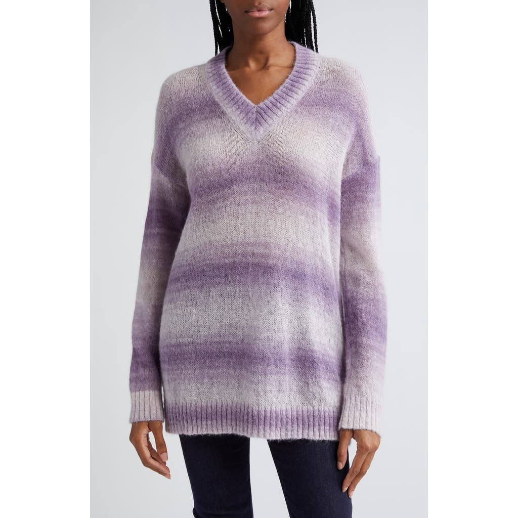 Missoni Missoni Metallic Gradient Stripe V-Neck Sweater