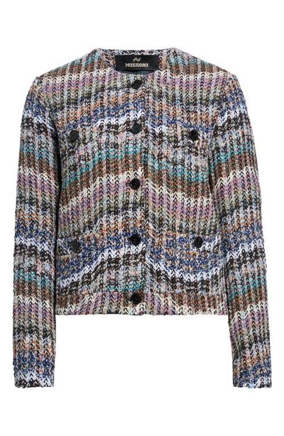 Missoni Missoni Metallic Stripe Herringbone Jacket