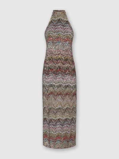 missoni evening dresses Missoni gold-gray lurex knit Dress – Wonderrobe main image 1