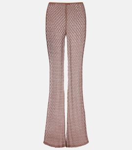 Missoni Missoni Open-knit lamé flared pants