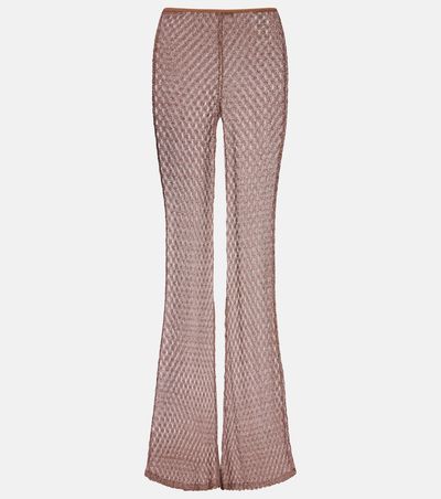 Missoni Missoni Open-knit lamé flared pants